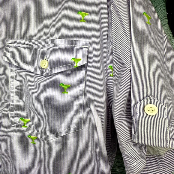 JACHS NY Men’s Stretch Casual Summer Martini Cocktail Short-Sleeve Shirt Large - Picture 11 of 12